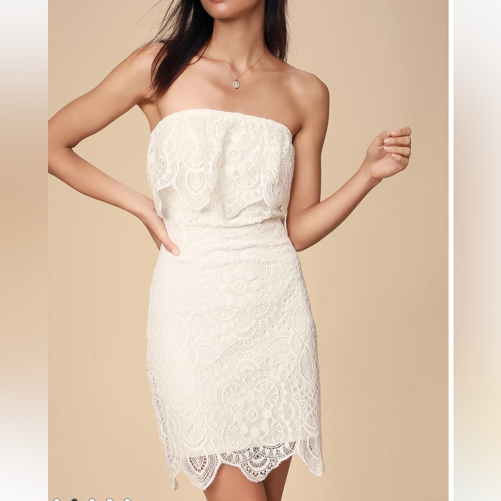 NEW BB Dakota by Steve Madden White Strapless Dress from Lulu’s